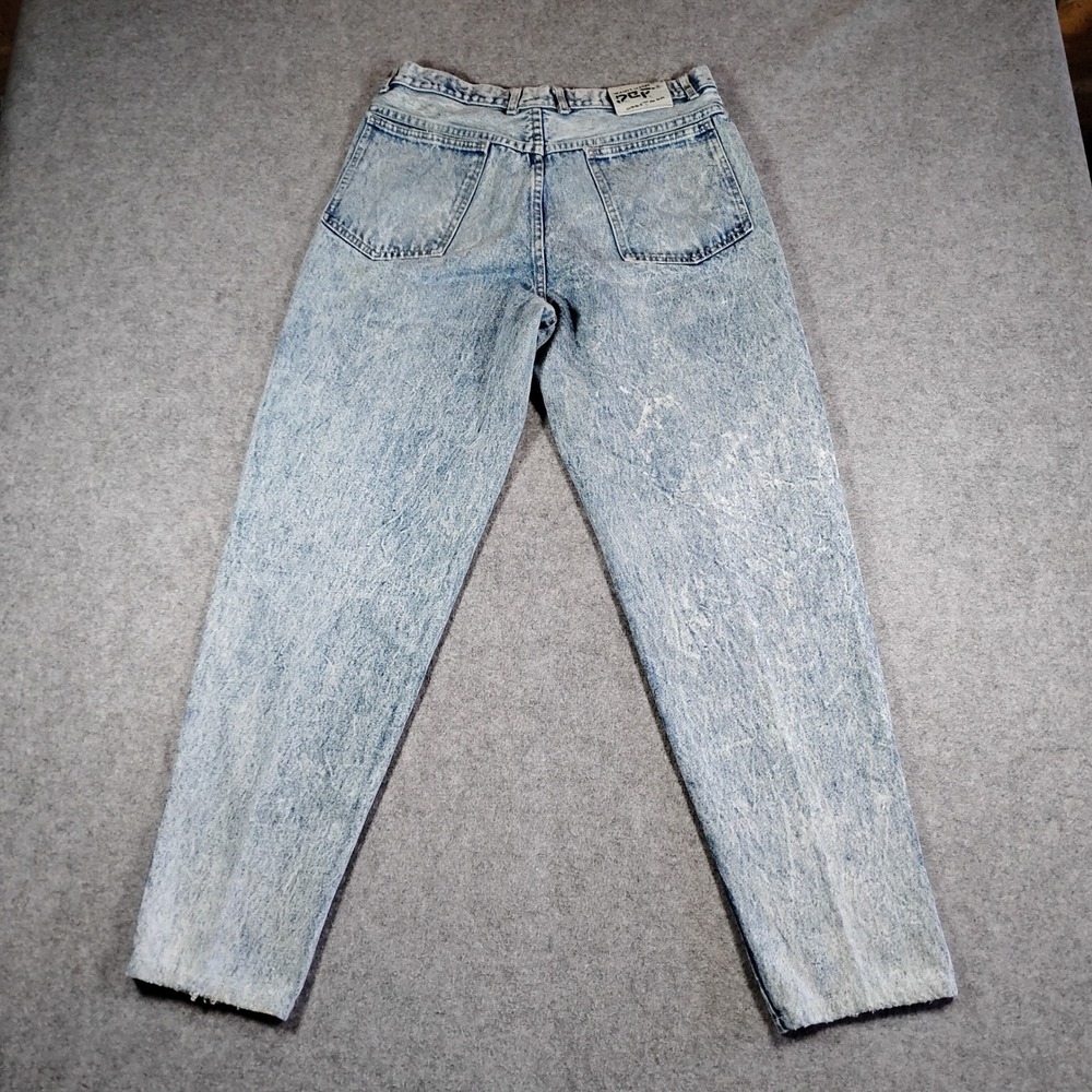 Vintage PEPE Acid Wash Jeans Mens 32x31 Light Blue Tapered High Rise 90s Denim - Picture 8 of 11